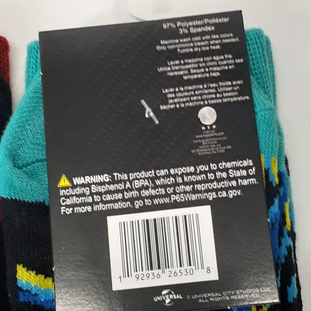 Classic Movie Variety Pack Novelty Men Crew Socks 6 Pair Size 6-12 NWT